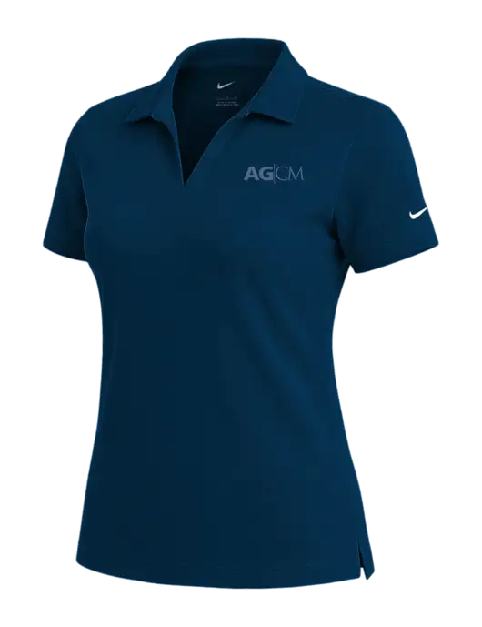 NIKE Navy Womens Dri-Fit Micro Pique Polo w/AG|CM Logo