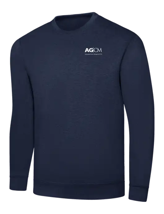 Navy 7.8 oz Ring Spun Crew Sweatshirt w/AG|CM Logo
