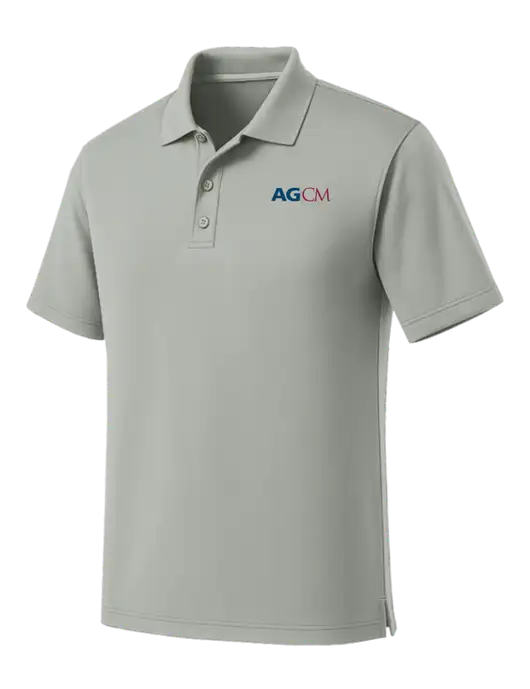 Light Grey Dry Zone UV Micro Mesh Polo w/AG|CM Logo