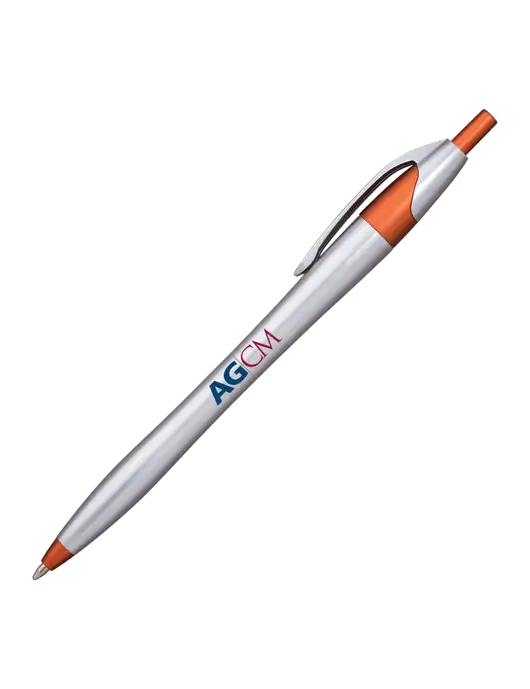 Novella Orange/Chrome Bright Pen - Blue Ink w/AG|CM Logo