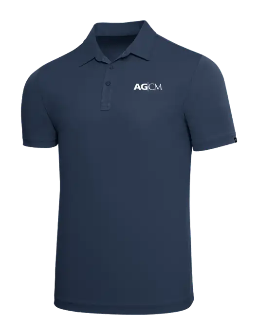 TravisMathew Navy Solid Oceanside Polo w/AG|CM Logo