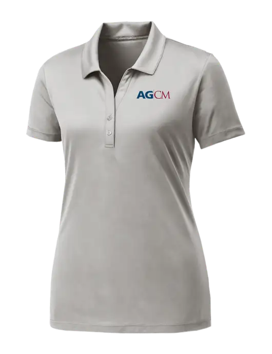 Womens Very Light Grey PosiCharge Competitor Polo w/AG|CM Logo