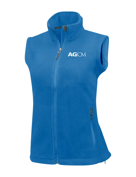 Royal Womens Fleece Vest w/AG|CM Logo