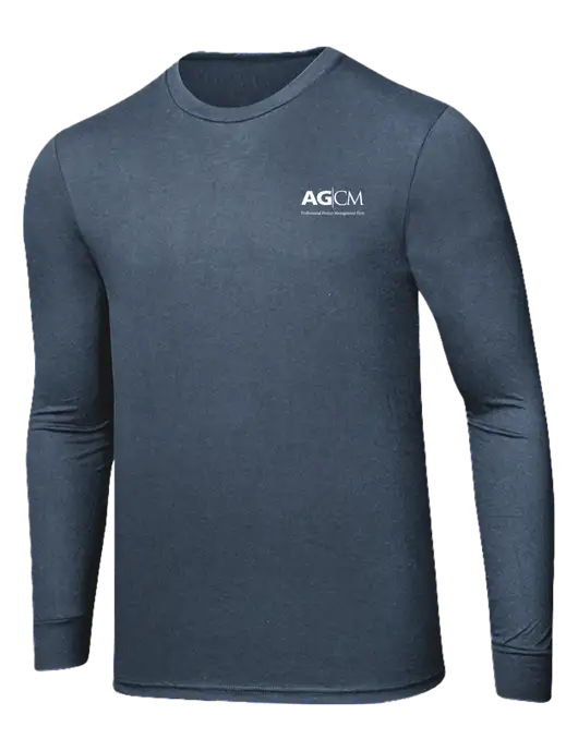 Simply Soft Long Sleeve Navy Frost 4.5 oz, Poly/Combed Ring Spun Cotton T-Shirt w/AG|CM Logo