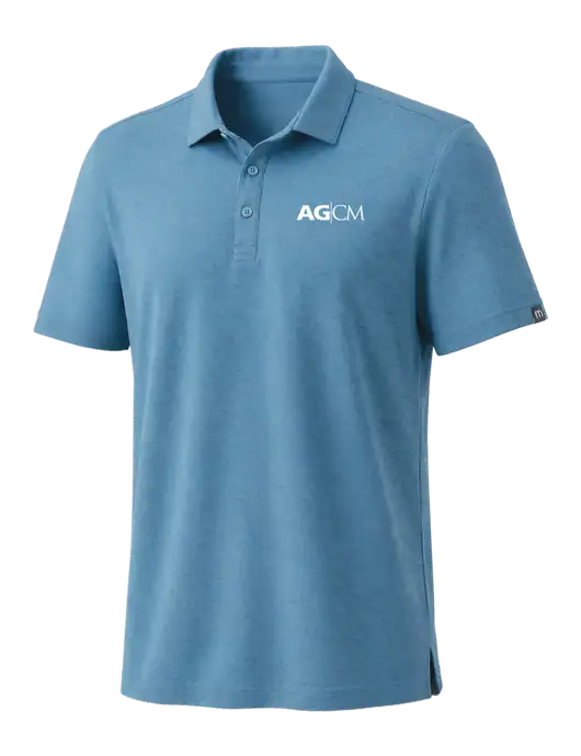 TravisMathew Dark Carolina Blue Coto Performance Polo w/AG|CM Logo