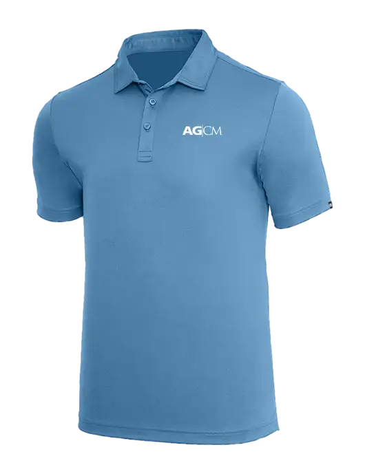 TravisMathew Dark Carolina Blue Coto Performance Polo w/AG|CM Logo
