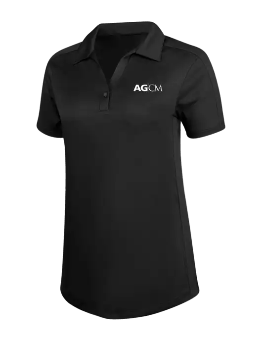 Womens Black Diamond Jacquard Polo w/AG|CM Logo
