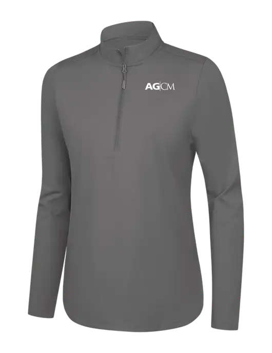  Womens Dark Medium Grey C-FREE Double Knit 1/4-Zip w/AG|CM Logo