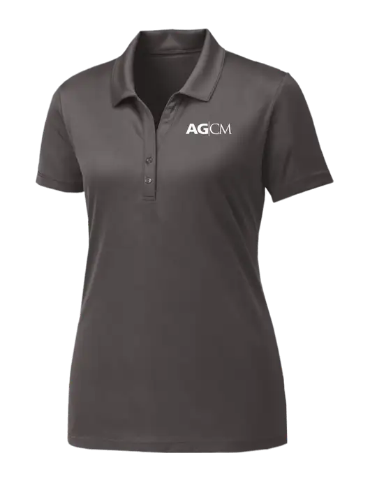 Womens Dark Grey PosiCharge Competitor Polo w/AG|CM Logo