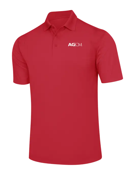 Red Micropique Sport-Wick Polo w/AG|CM Logo