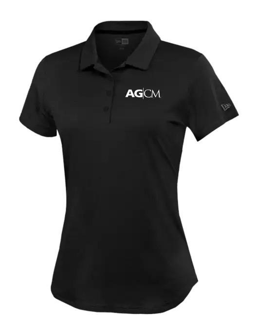 New Era Womens Power Black Polo w/AG|CM Logo