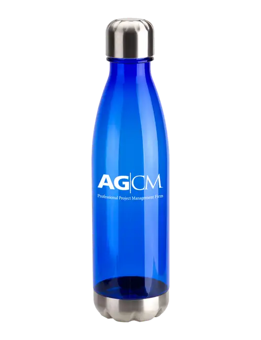 Bayside Tritan Blue 25 oz Bottle with Stainless Base and Cap w/AG|CM Logo
