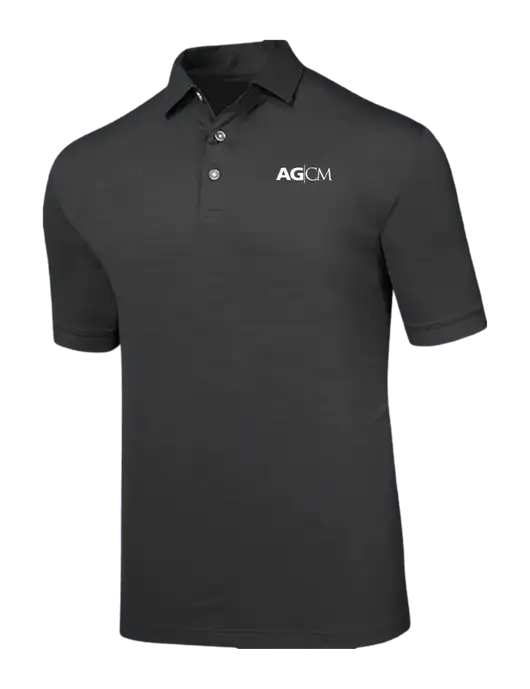 Callaway Black Fashion Tonal Polo w/AG|CM Logo