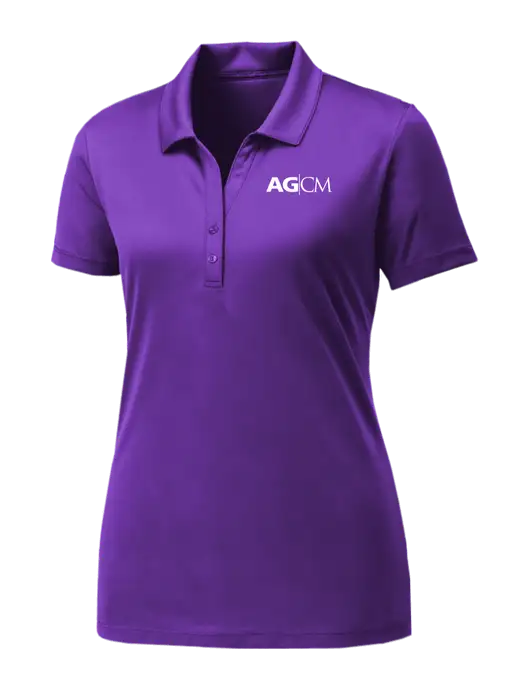 Womens Purple PosiCharge Competitor Polo w/AG|CM Logo