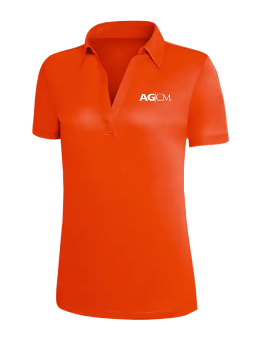 Orange Silk Touch Womens Performance Polo w/AG|CM Logo