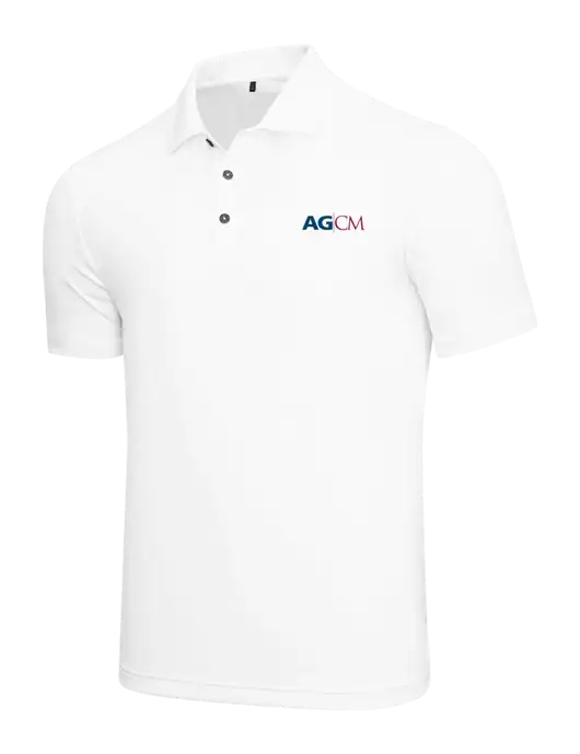 Adidas White  Performance Polo w/AG|CM Logo