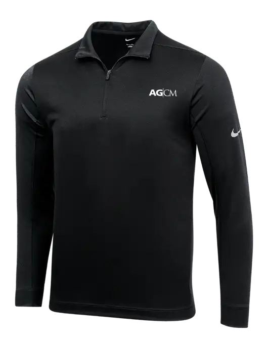 NIKE Black Dry 1/2 Zip Cover-Up w/AG|CM Logo