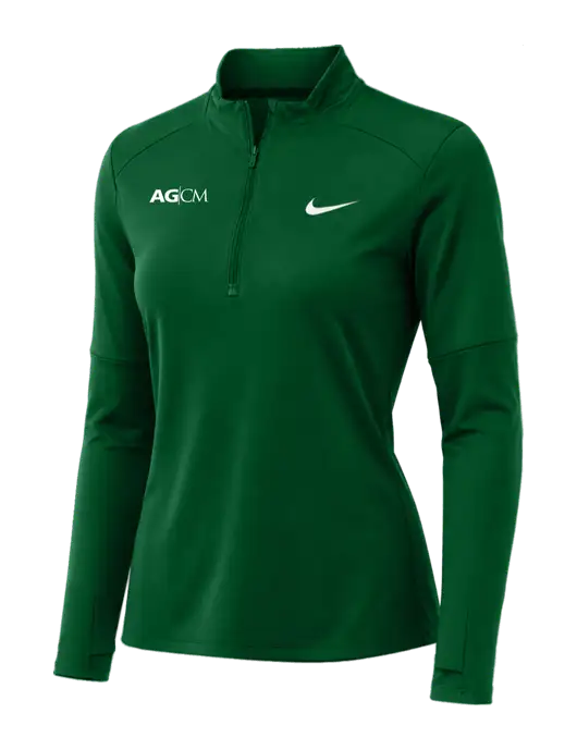 Nike Dark Green Womens Dri-FIT Element 1/2-Zip Pullover w/AG|CM Logo