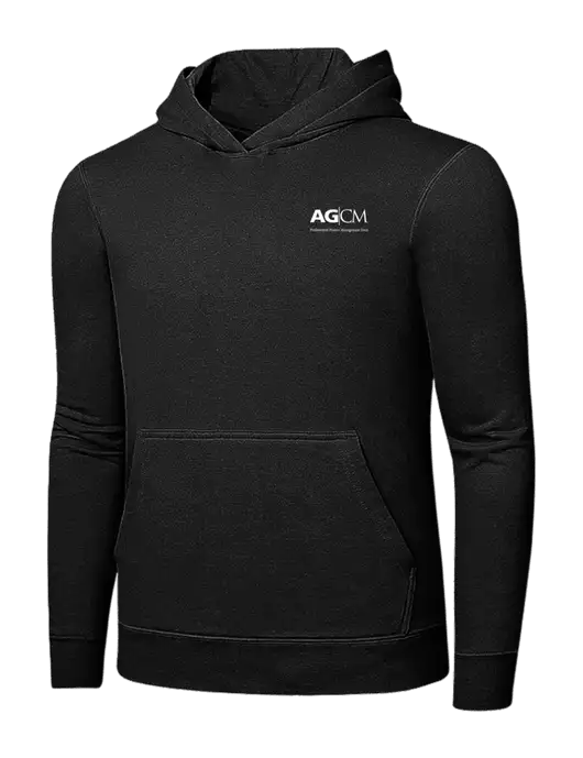 Jet Black 7.8 oz Ring Spun Hooded Sweatshirt w/AG|CM Logo