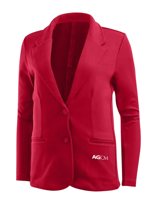 Rich Red Womens Knit Blazer w/AG|CM Logo