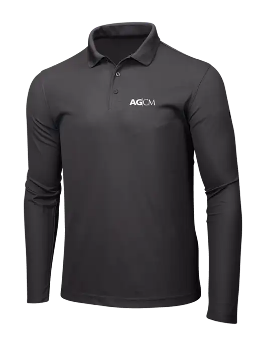 OGIO Charcoal Grey Caliber 2.0 Long Sleeve Polo w/AG|CM Logo