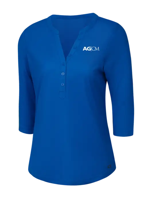 OGIO Royal Blue Jewel Henley w/AG|CM Logo
