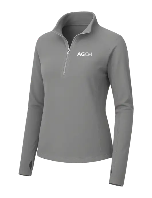 Womens Medium Grey Microfleece 1/2 Zip Pullover w/AG|CM Logo