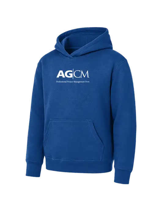 Youth Royal 7.8 oz Pullover Hooded Sweatshirt w/AG|CM Logo