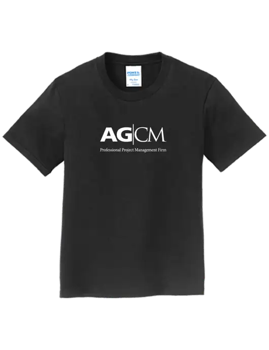 Youth Ring Spun Jet Black 4.5 oz T-Shirt w/AG|CM Logo