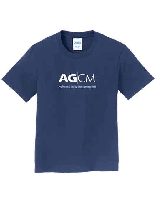 Youth Ring Spun Navy 4.5 oz T-Shirt w/AG|CM Logo