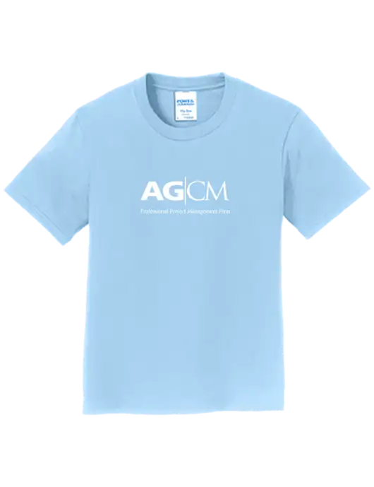 Youth Ring Spun Light Blue 4.5 oz T-Shirt w/AG|CM Logo