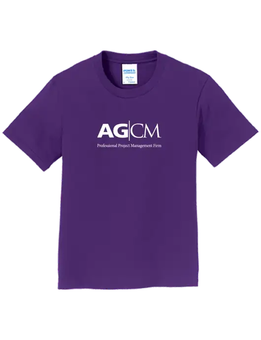 Youth Ring Spun Purple 4.5 oz T-Shirt w/AG|CM Logo