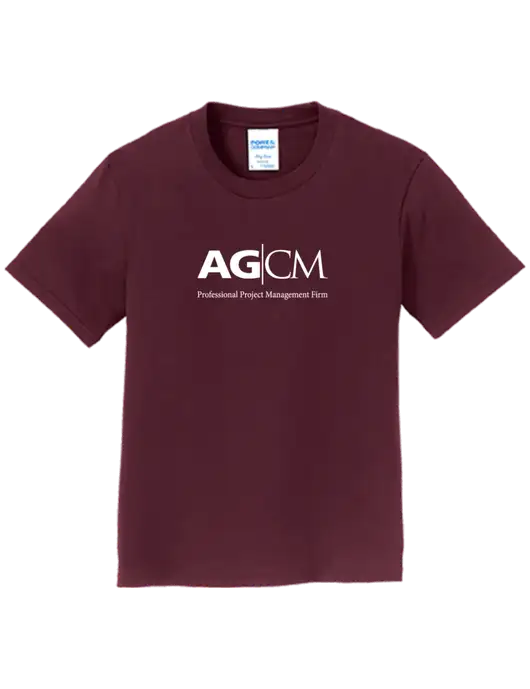 Youth Ring Spun Maroon 4.5 oz T-Shirt w/AG|CM Logo