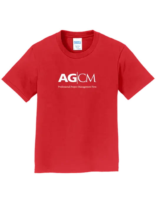 Youth Ring Spun Bright Red 4.5 oz T-Shirt w/AG|CM Logo