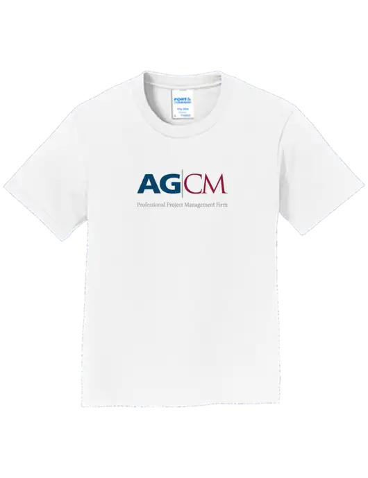 Youth Ring Spun White 4.5 oz T-Shirt w/AG|CM Logo