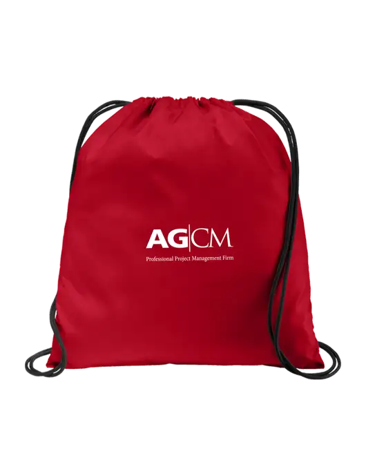 Drawstring True Red Cinch Pack w/AG|CM Logo