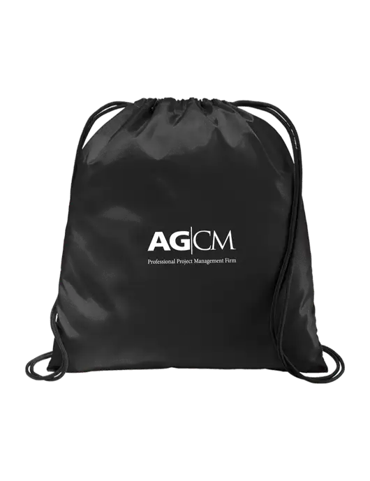 Drawstring  Black Cinch Pack w/AG|CM Logo