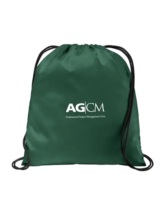 Drawstring Dark Green Cinch Pack w/AG|CM Logo