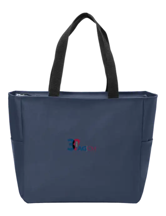 Everyday Navy Zip Tote  w/AG|CM 30th Anniversary Logo